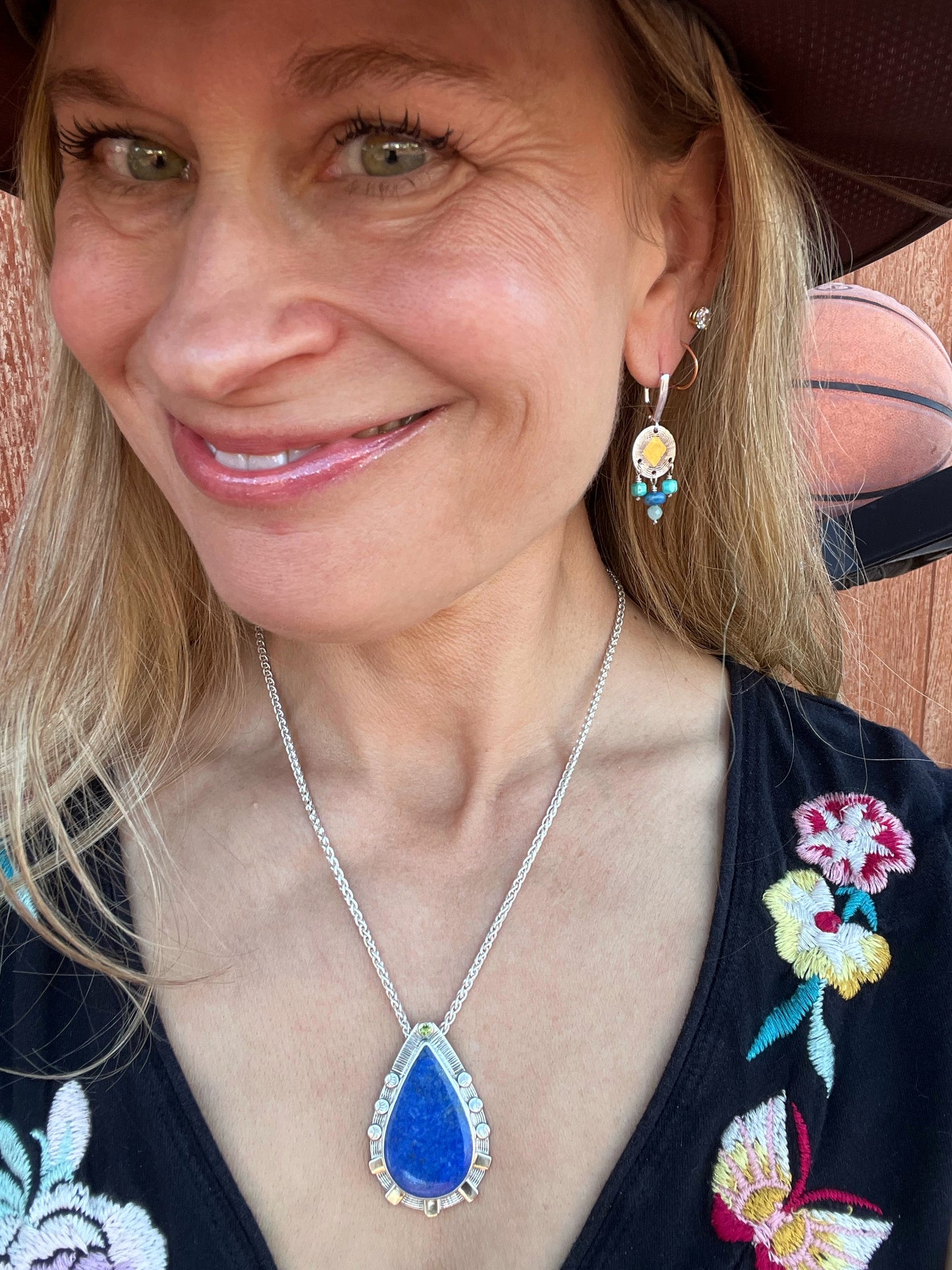 Shield Earrings- Lapis, Turquoise, Amazonite