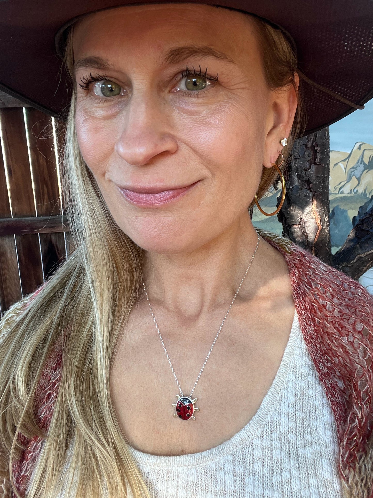 Cloisonné Ladybug Necklace