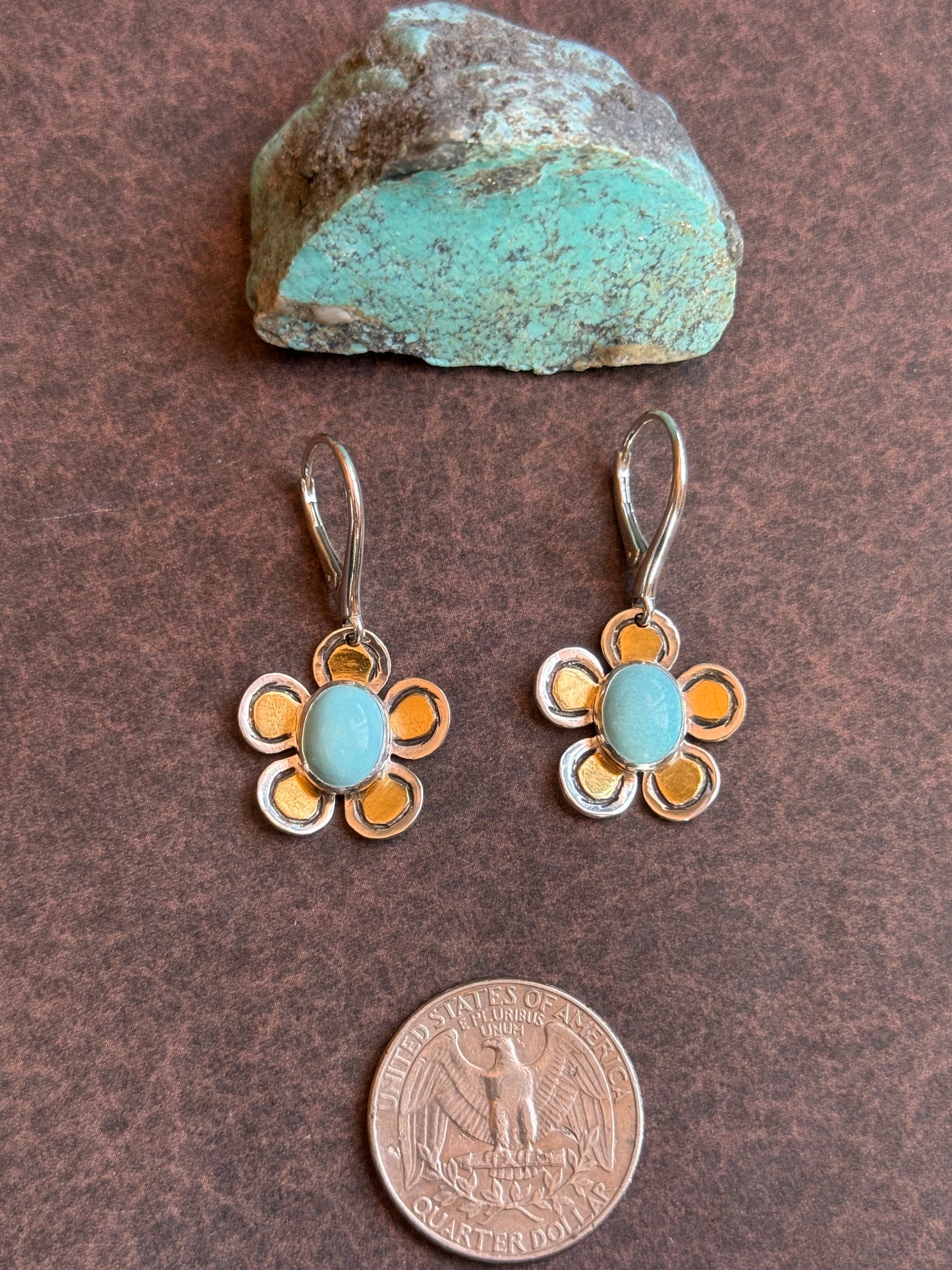 Golden Bloom Turquoise Earrings