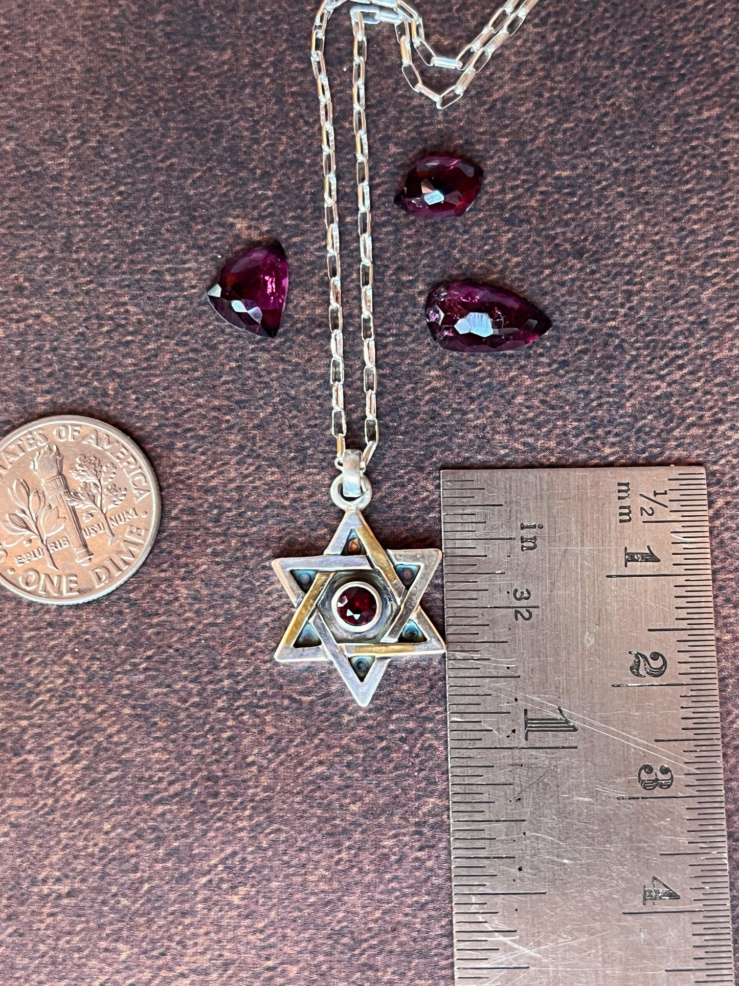 Star of David Necklace - Garnet
