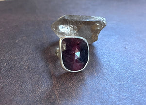 Rose Cut Sapphire Ring - size 9