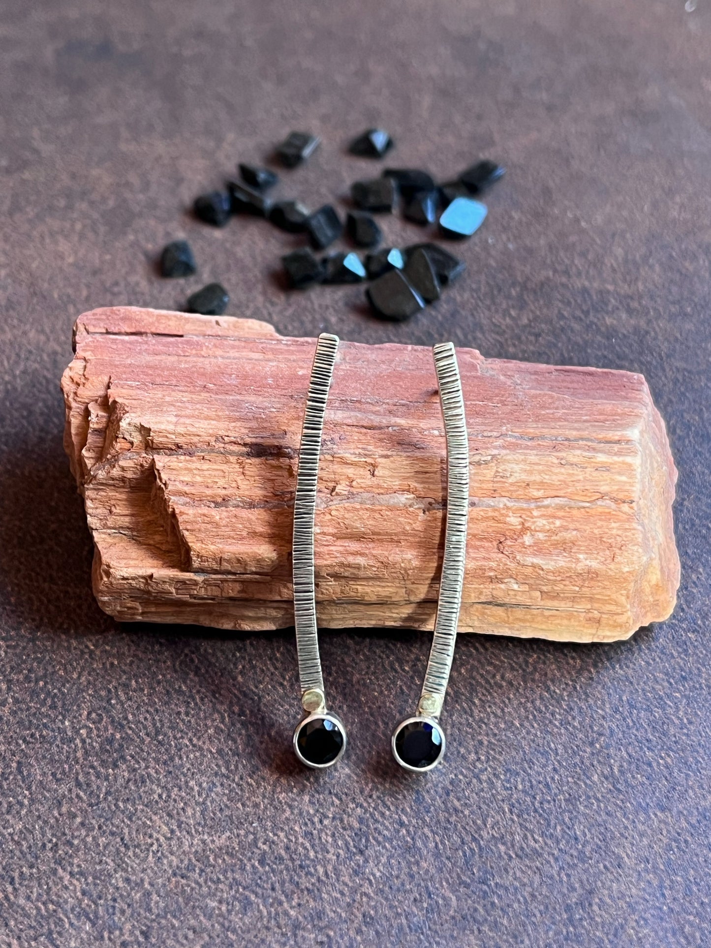 Faceted Black Spinel Earrings