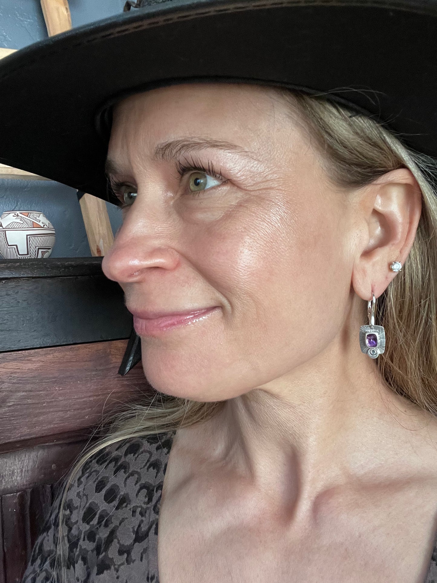 Faceted Amethyst Earrings