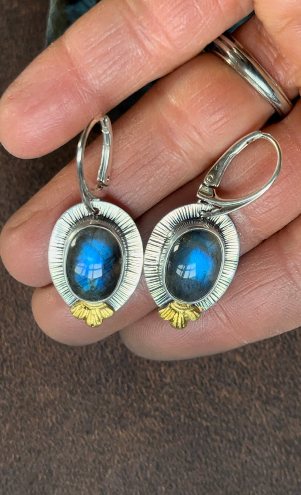 Oval Labradorite Earrings