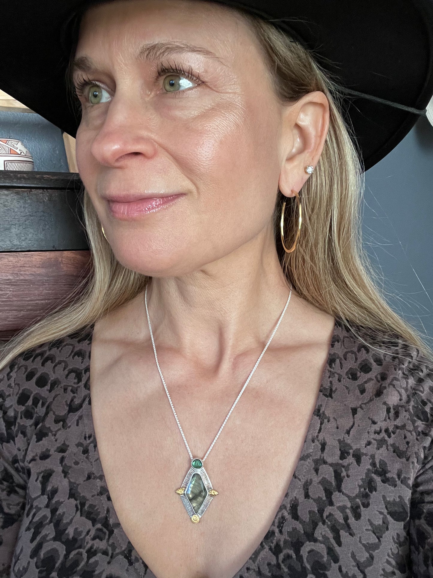 Green Tourmaline and Labradorite Necklace