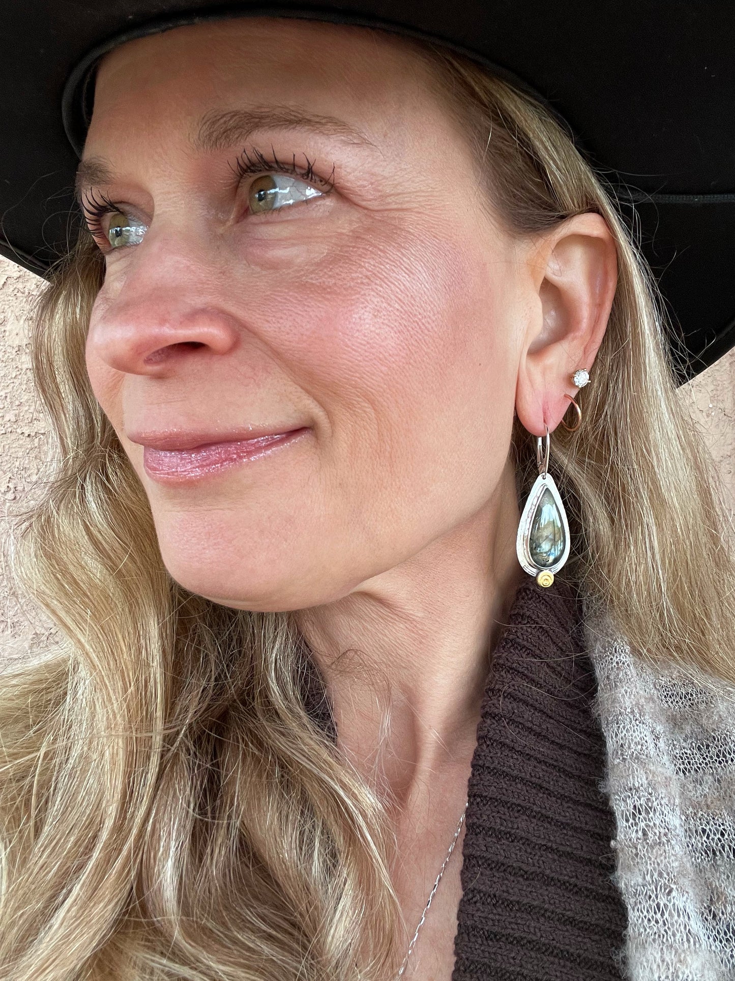 Labradorite Pear Shaped Earrings