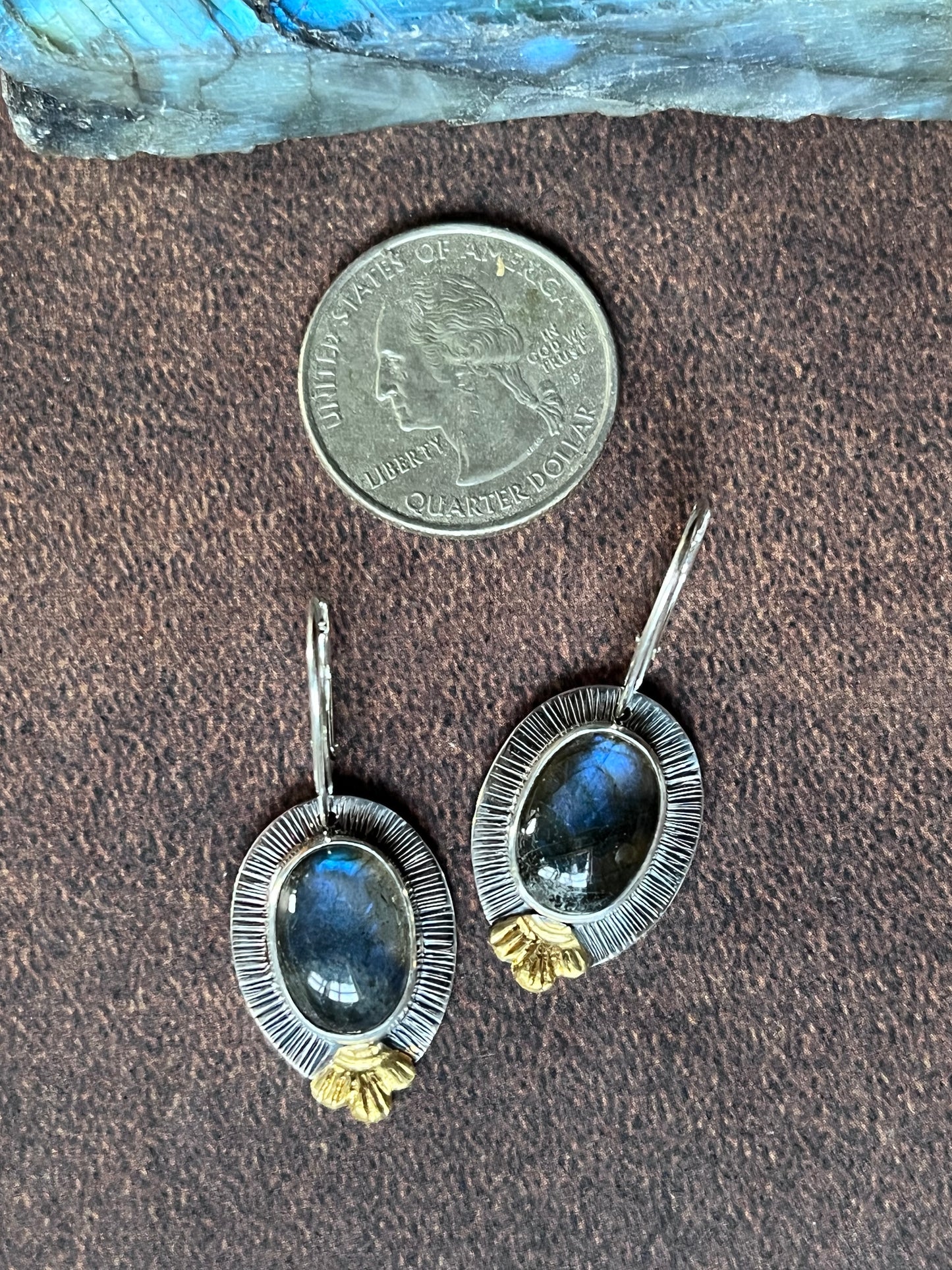 Oval Labradorite Earrings