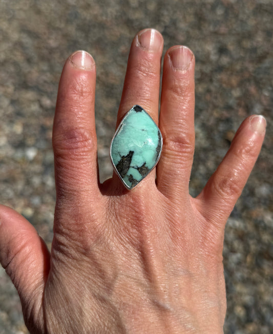 Desert Leaf Variscite Ring- size 7
