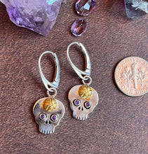 Load image into Gallery viewer, Tiny Sugar Skull Earrings