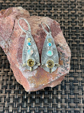 Load image into Gallery viewer, Citrine, Ethiopian Opal, Amazonite earrings