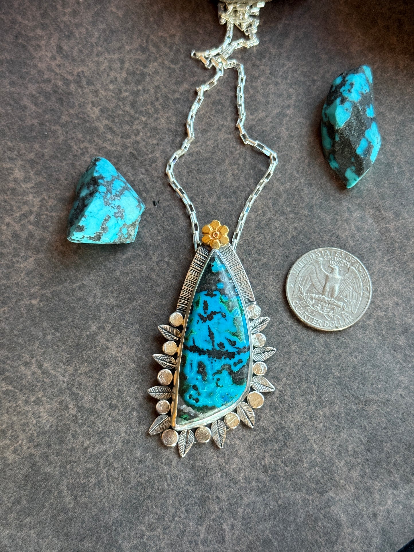 Chrysocolla Horizon Talisman Necklace