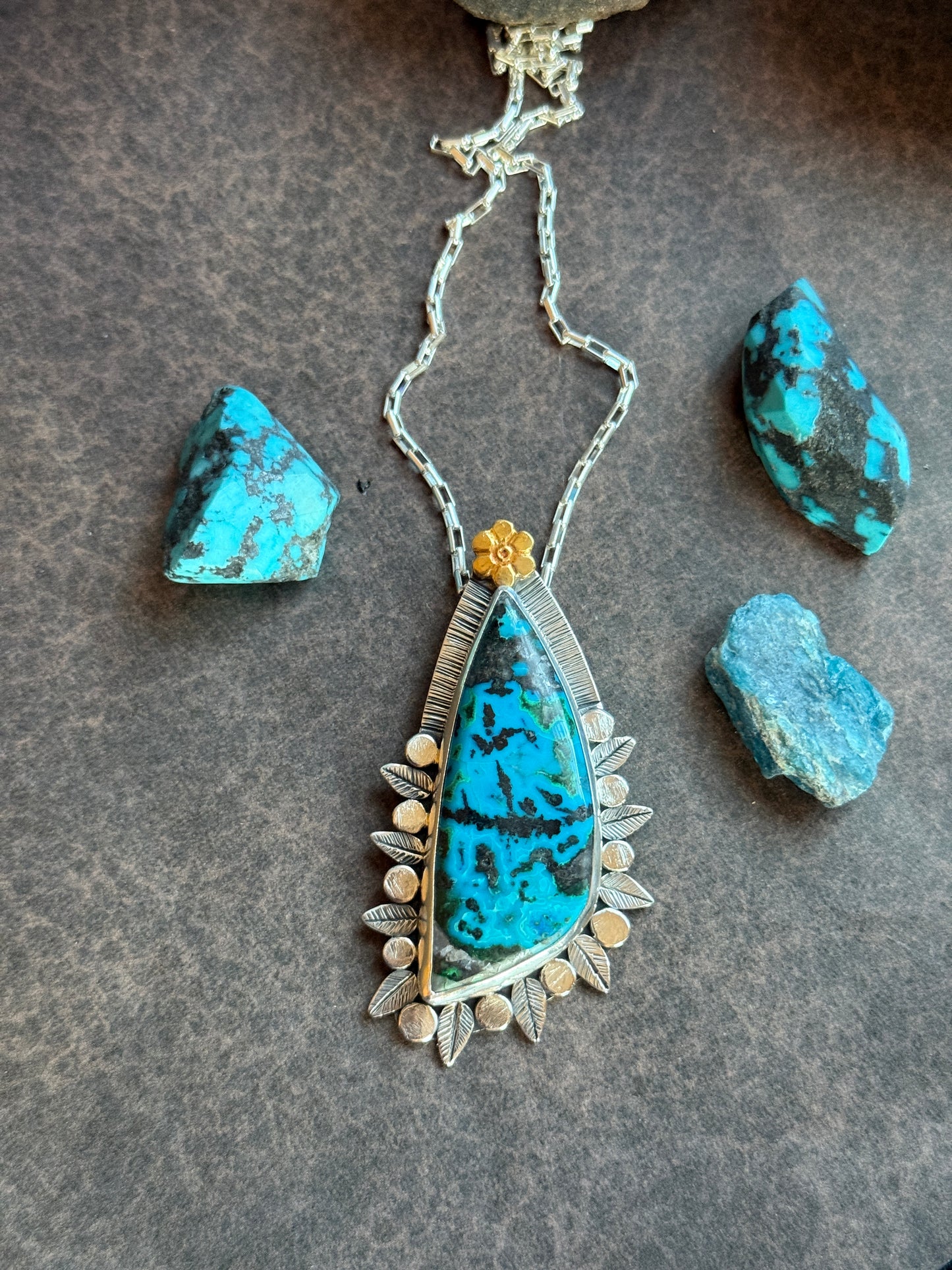 Chrysocolla Horizon Talisman Necklace
