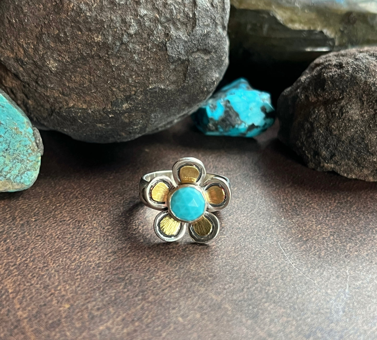 Turquoise Flower Ring