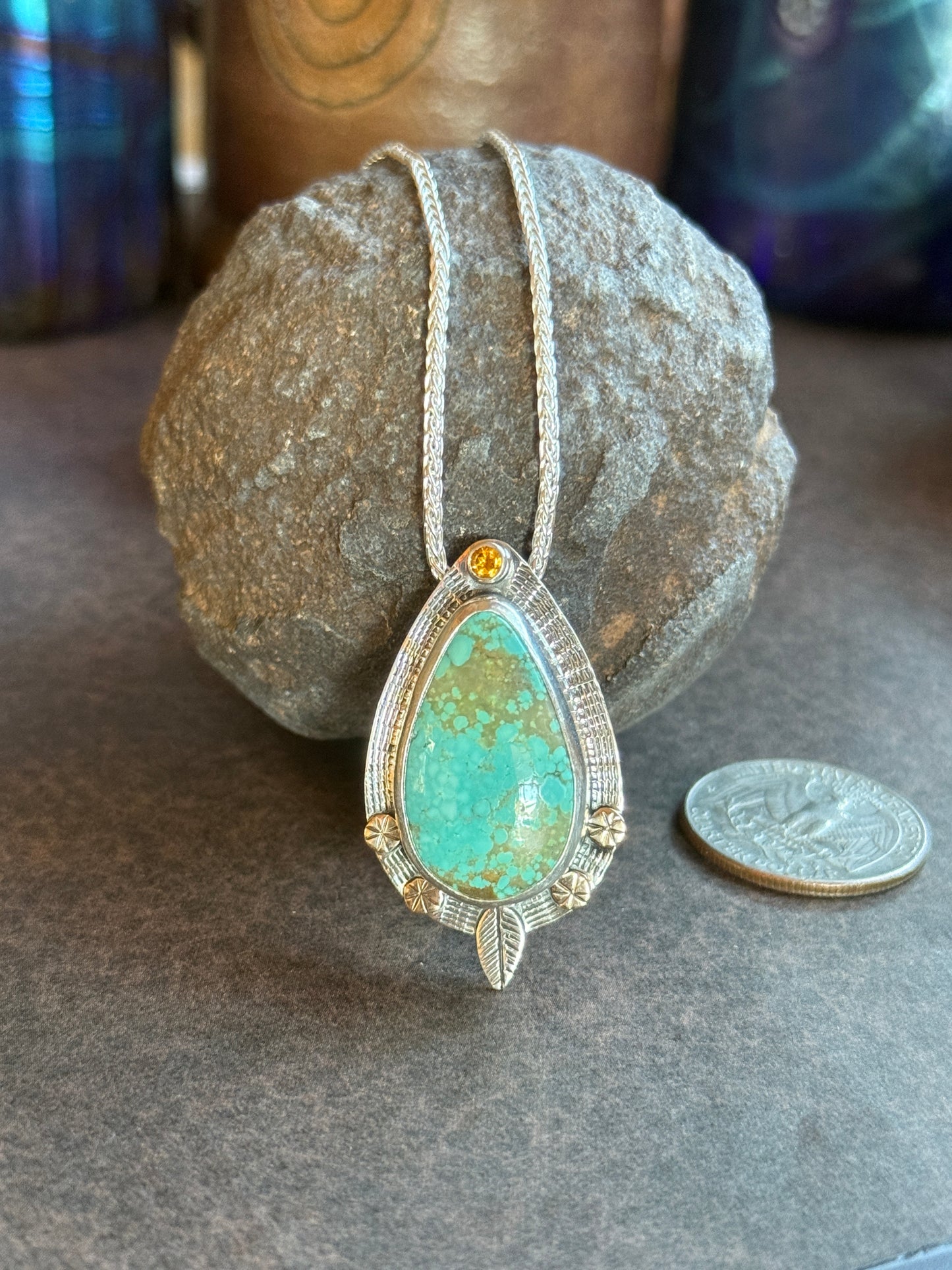 Desert Sky Talisman — #8 Mine Turquoise & Citrine