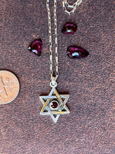 Load image into Gallery viewer, Star of David Necklace - Garnet