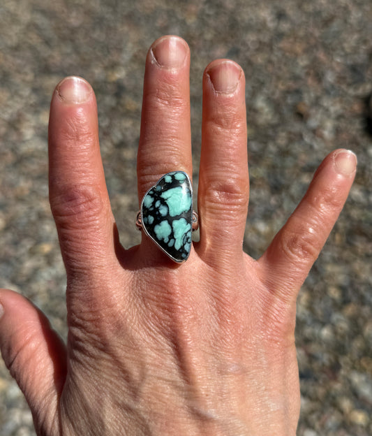 Whispering Leaf Variscite Ring- size 8