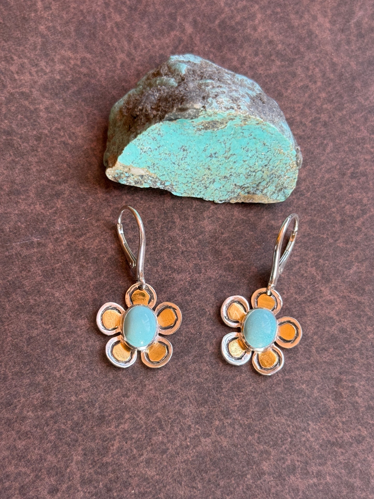 Golden Bloom Turquoise Earrings