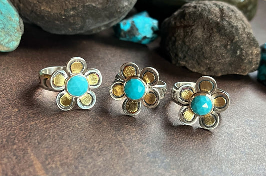Turquoise Flower Ring