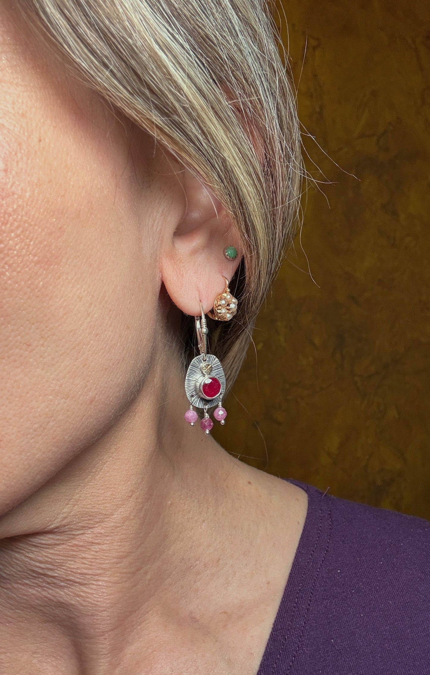 Ruby Celestial Talisman Earrings