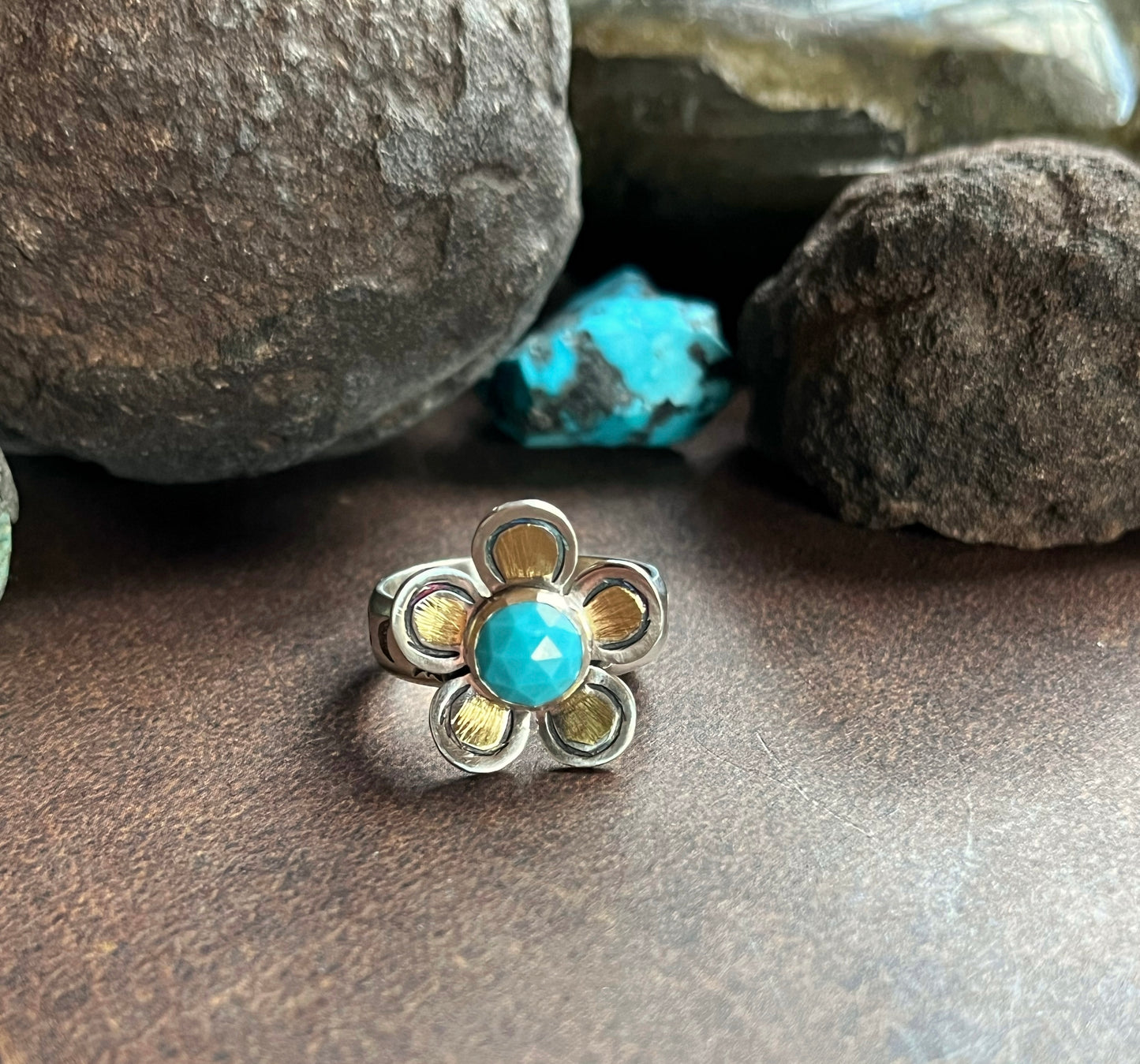 Turquoise Flower Ring