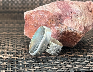 Oval Labradorite Ring- size 8.5