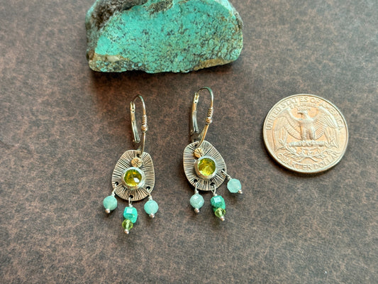 Peridot Turquoise Earrings