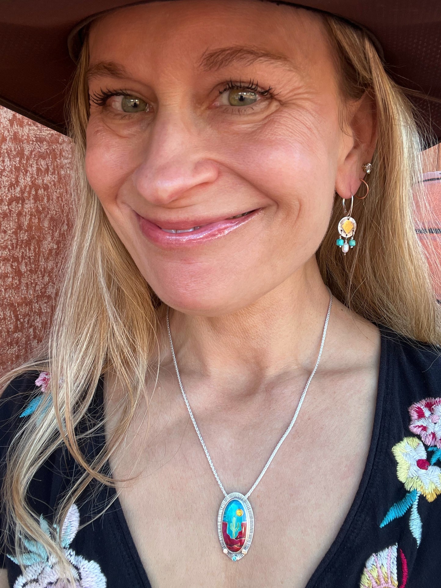 Shield Earrings- Turquoise and Pearl