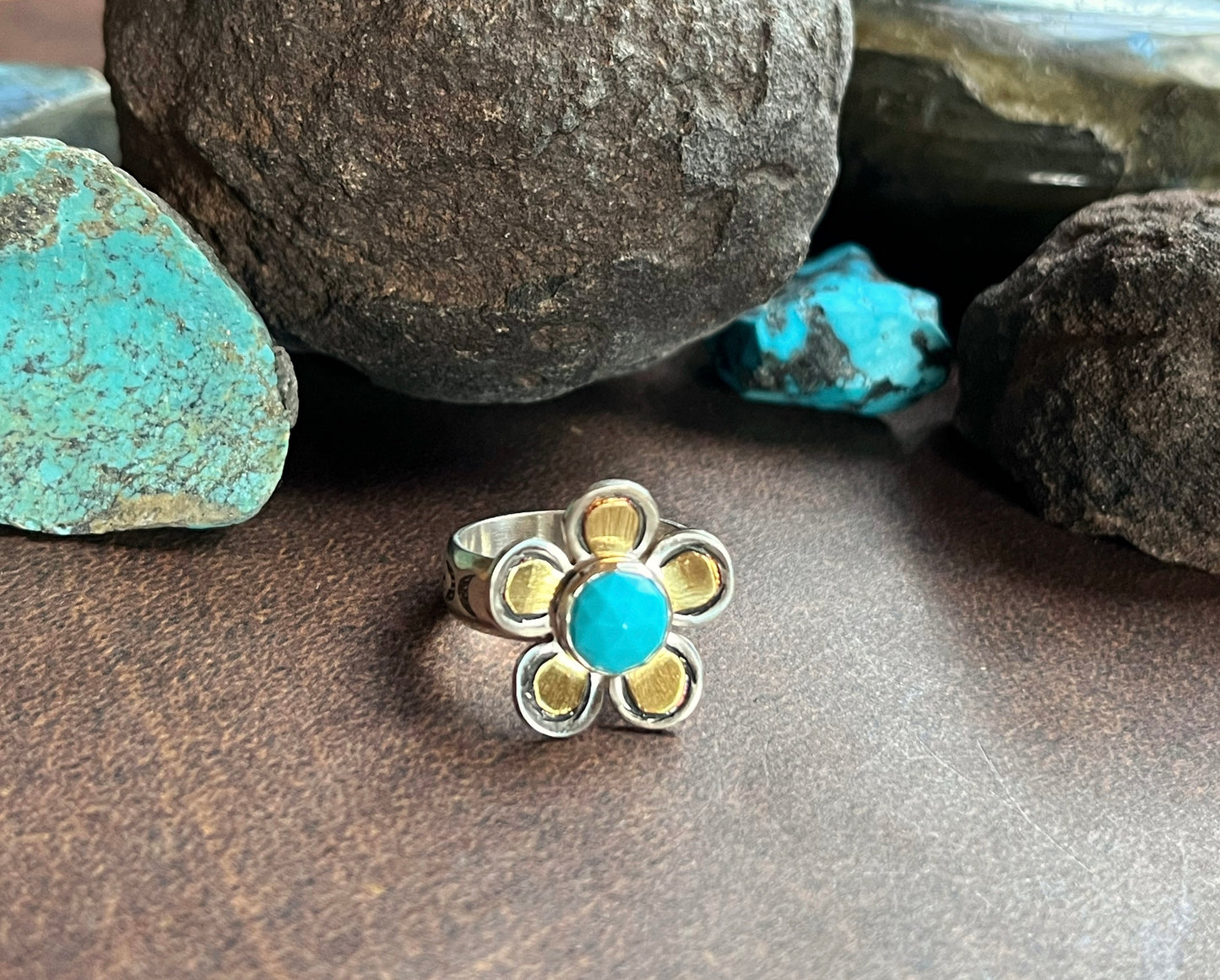Turquoise Flower Ring