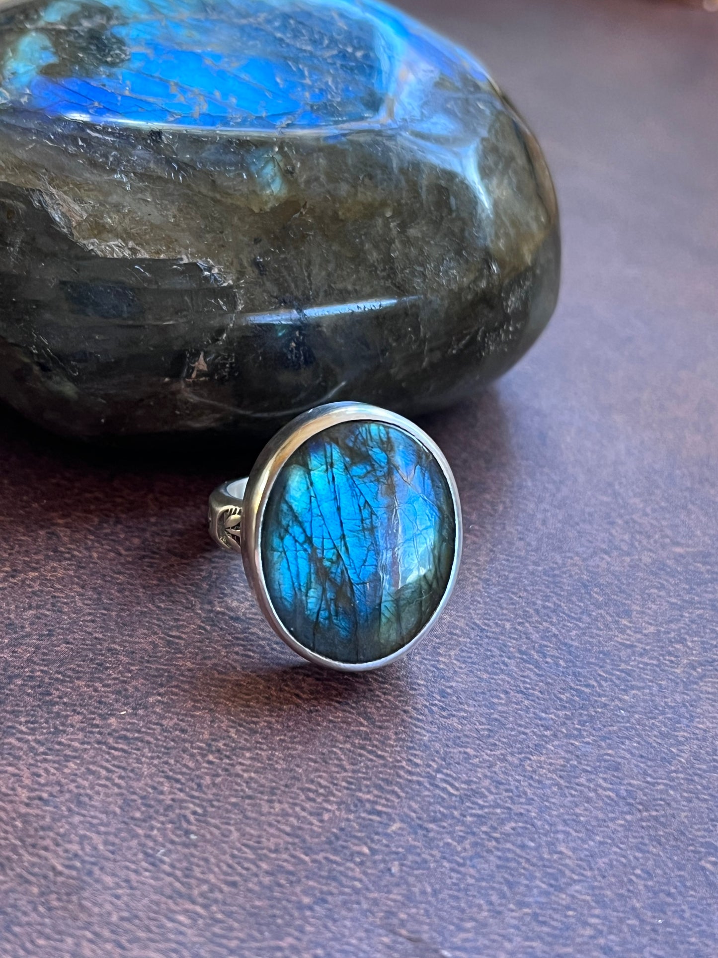 Reserved for E - Labradorite Ring size 8