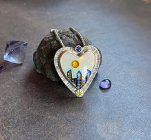 Load image into Gallery viewer, Cityscape heart necklace