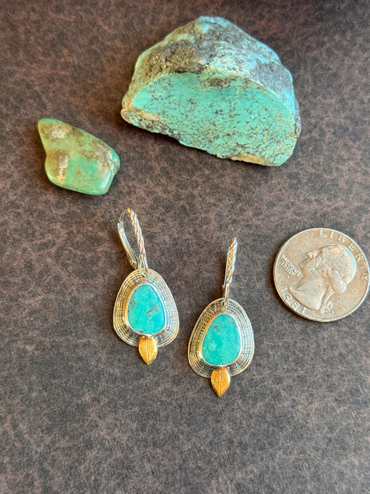 Turquoise Desert Leaf Portal Earrings