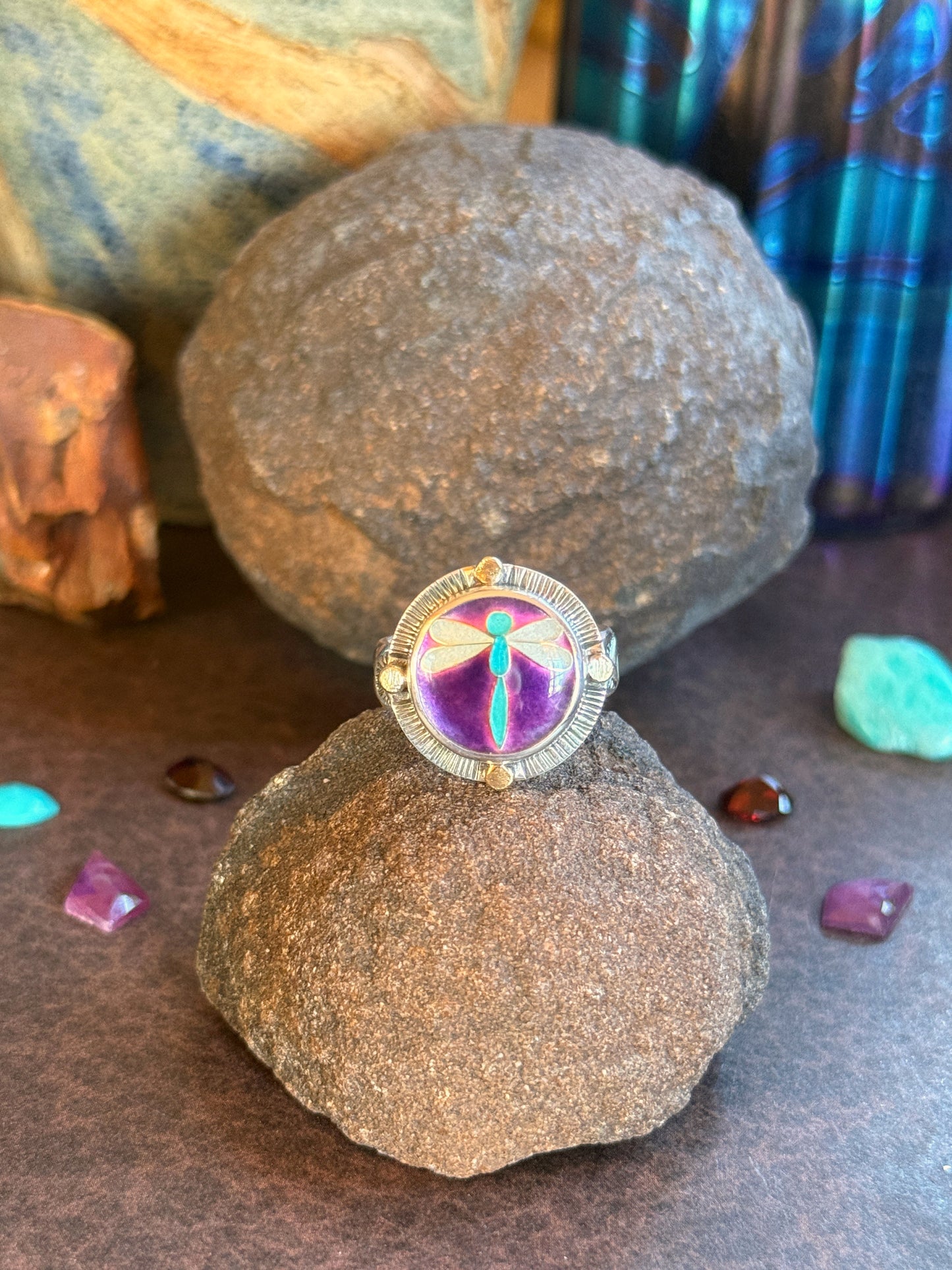 Dragonfly Spirit Portal Ring - size 8