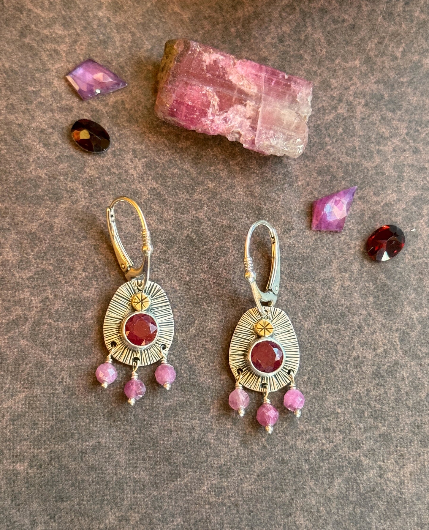 Ruby Celestial Talisman Earrings