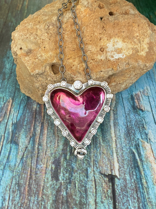 Purple Heart Necklace - Large