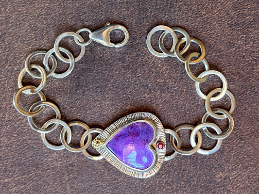 Enamel Heart Bracelet