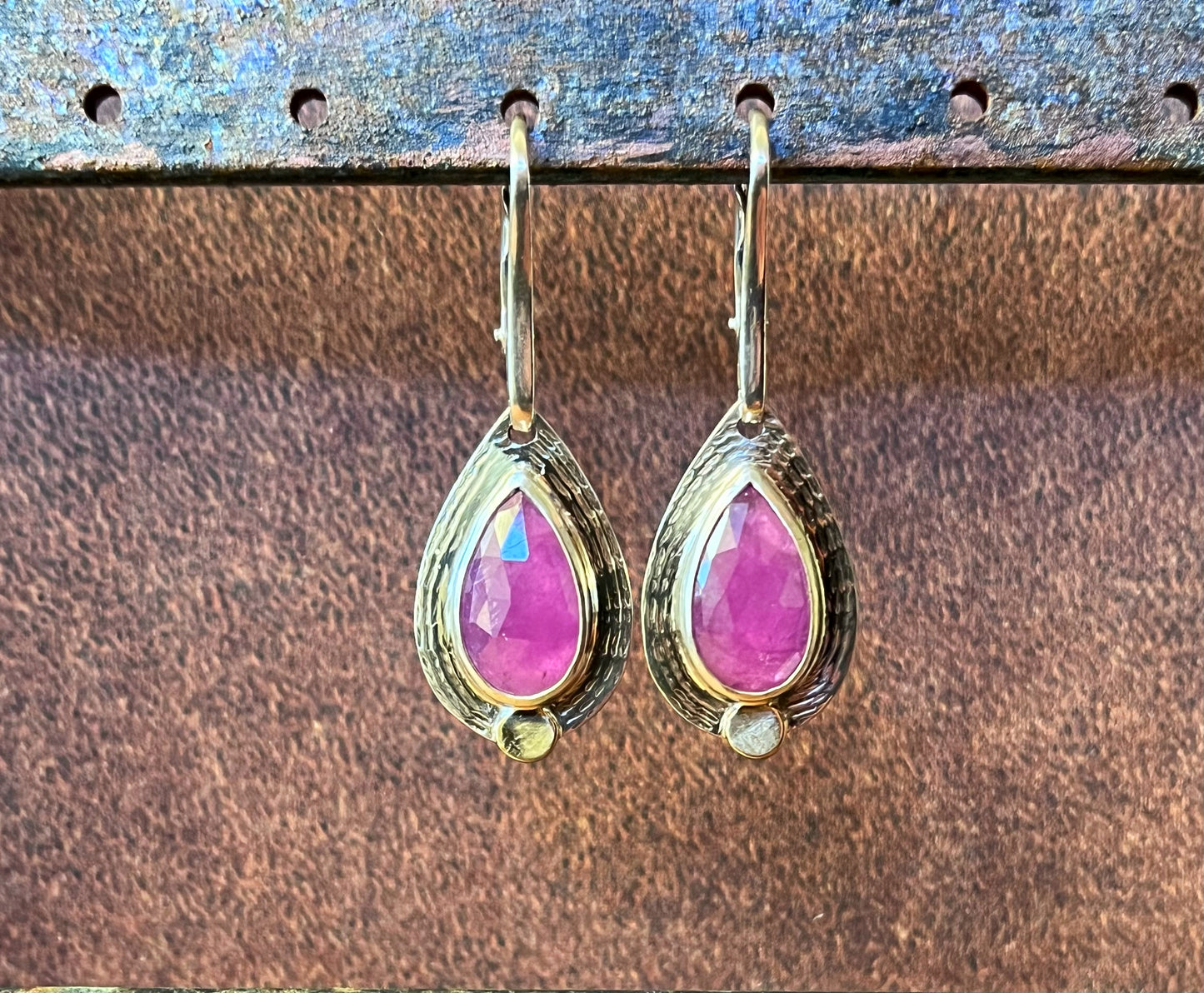 Ruby Pear Shaped Earrings