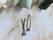 Load image into Gallery viewer, Faceted Blue Topaz Post Earrings