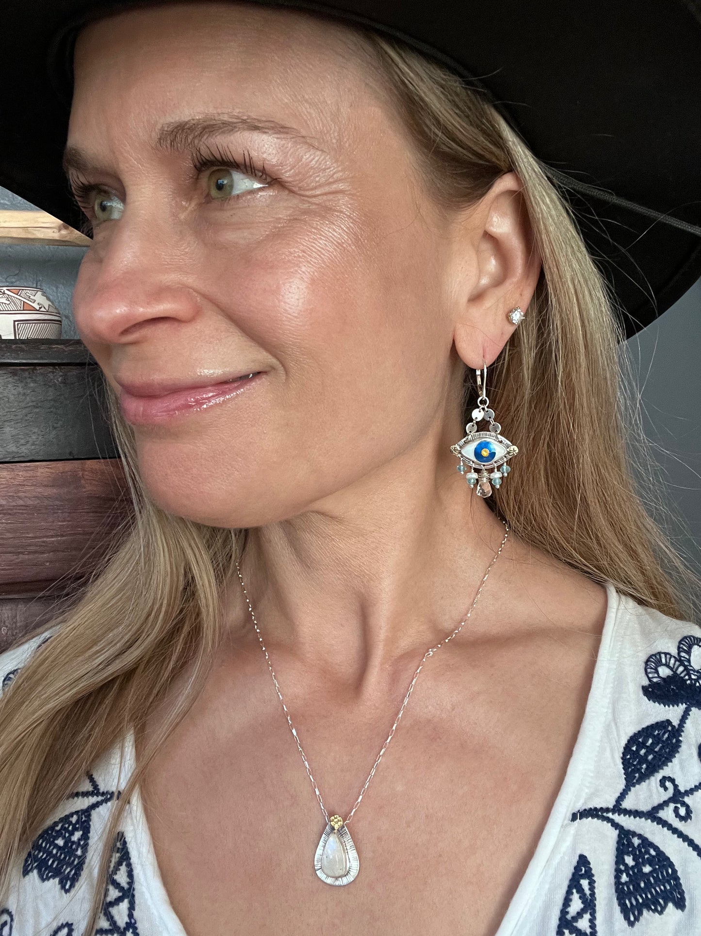 Cloisonné Enamel Evil Eye Earrings