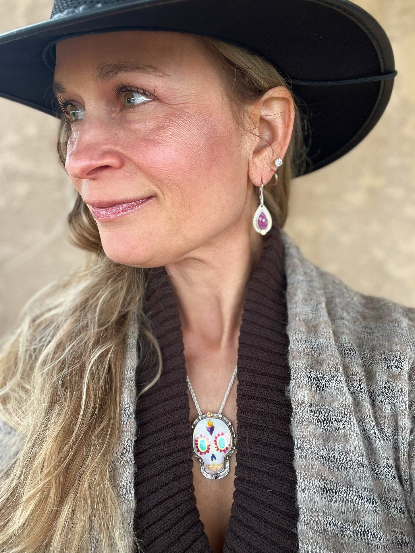 Ruby Pear Shaped Earrings