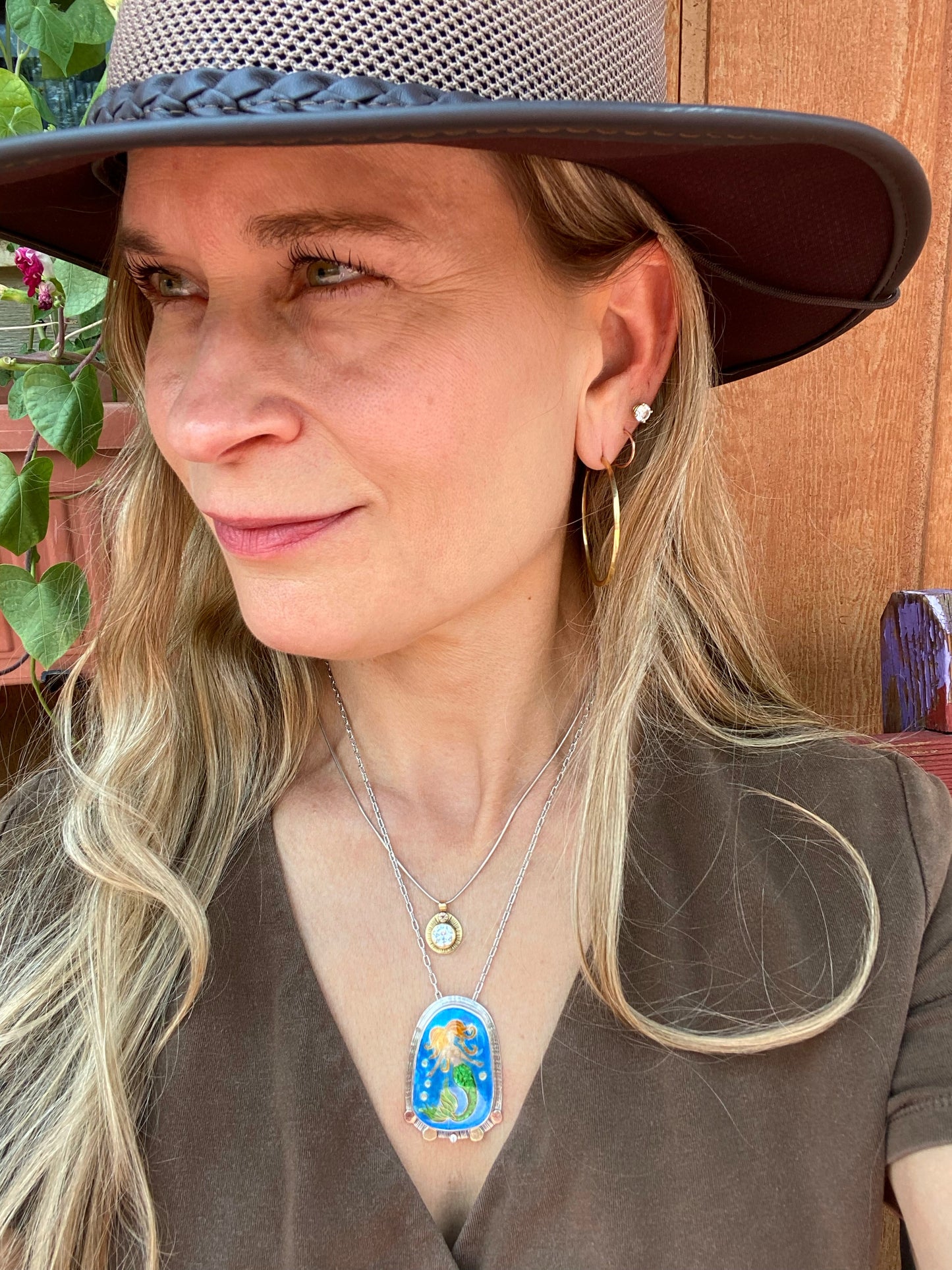 Cloisonné Enamel Mermaid Necklace