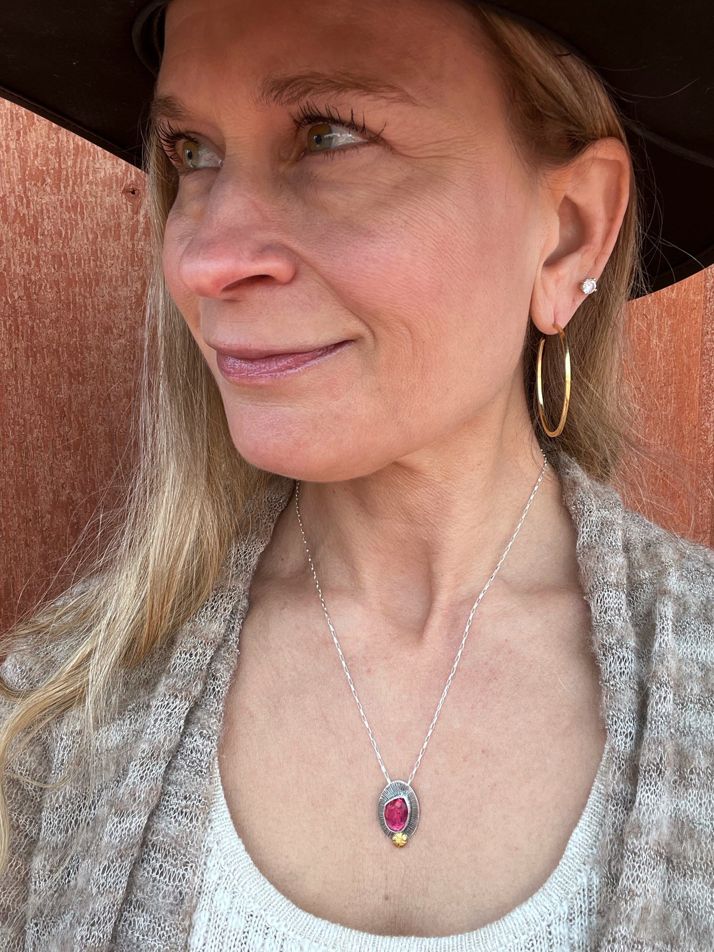 Faceted Pink Tourmaline Necklace