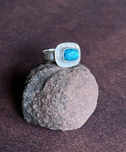 Load image into Gallery viewer, Blue Tourmaline Ring - Size 8ish