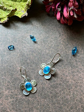 Load image into Gallery viewer, Blue Topaz Flower Earrings