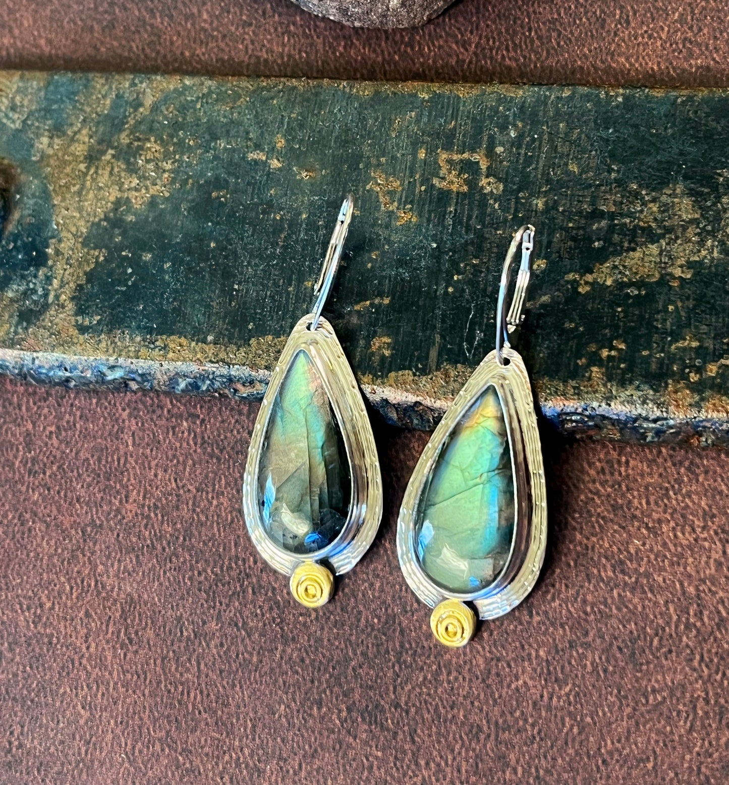 Labradorite Pear Shaped Earrings