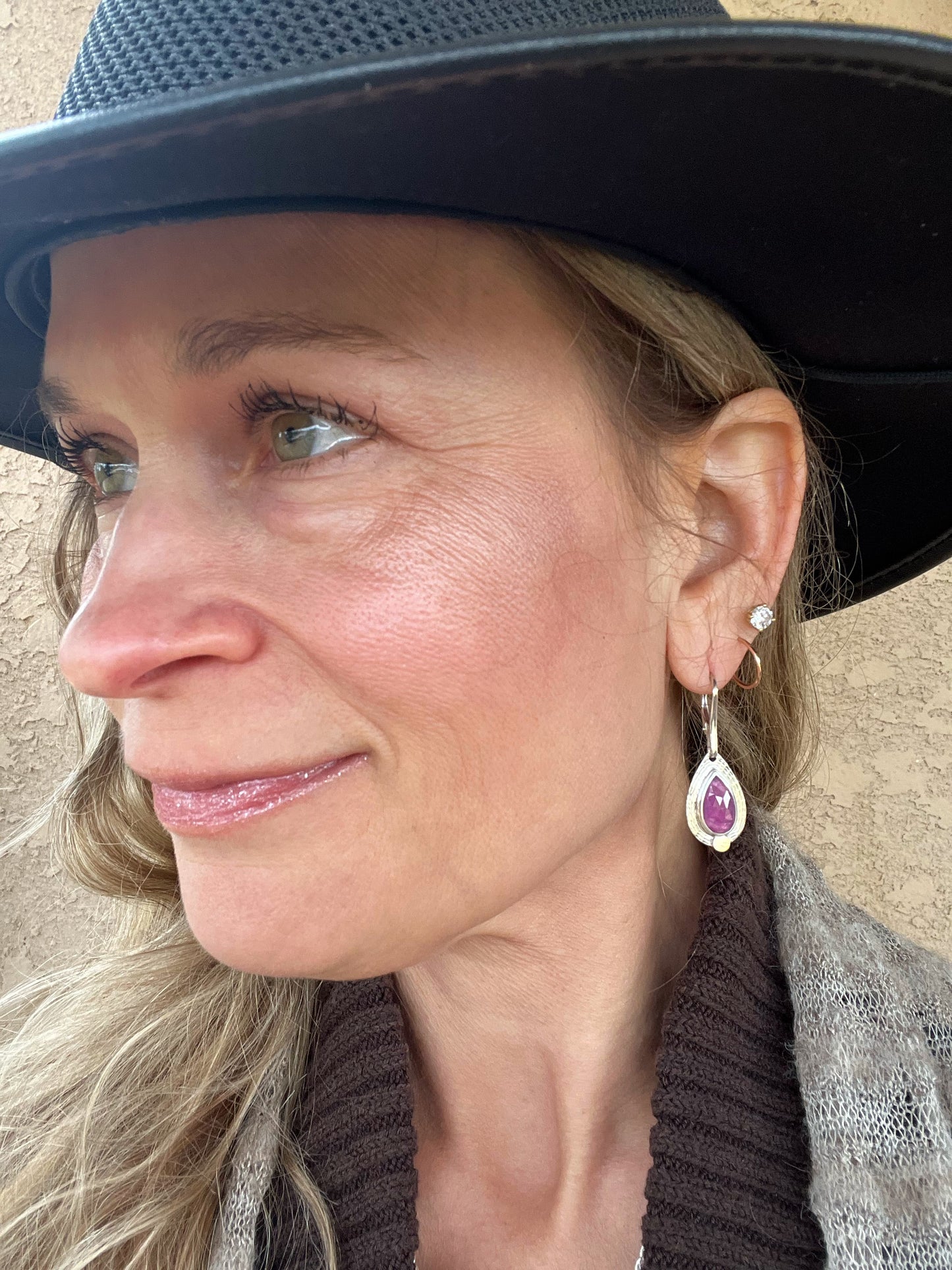 Ruby Pear Shaped Earrings