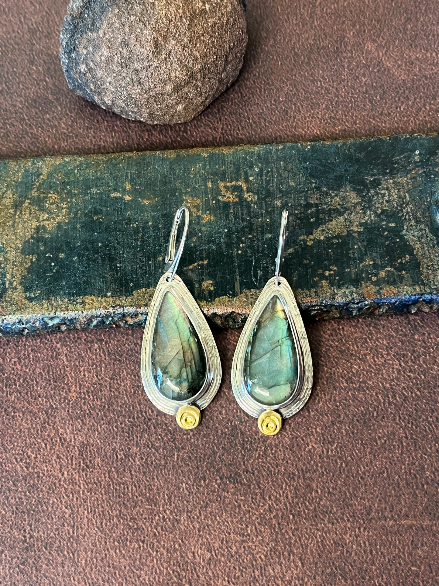 Labradorite Pear Shaped Earrings