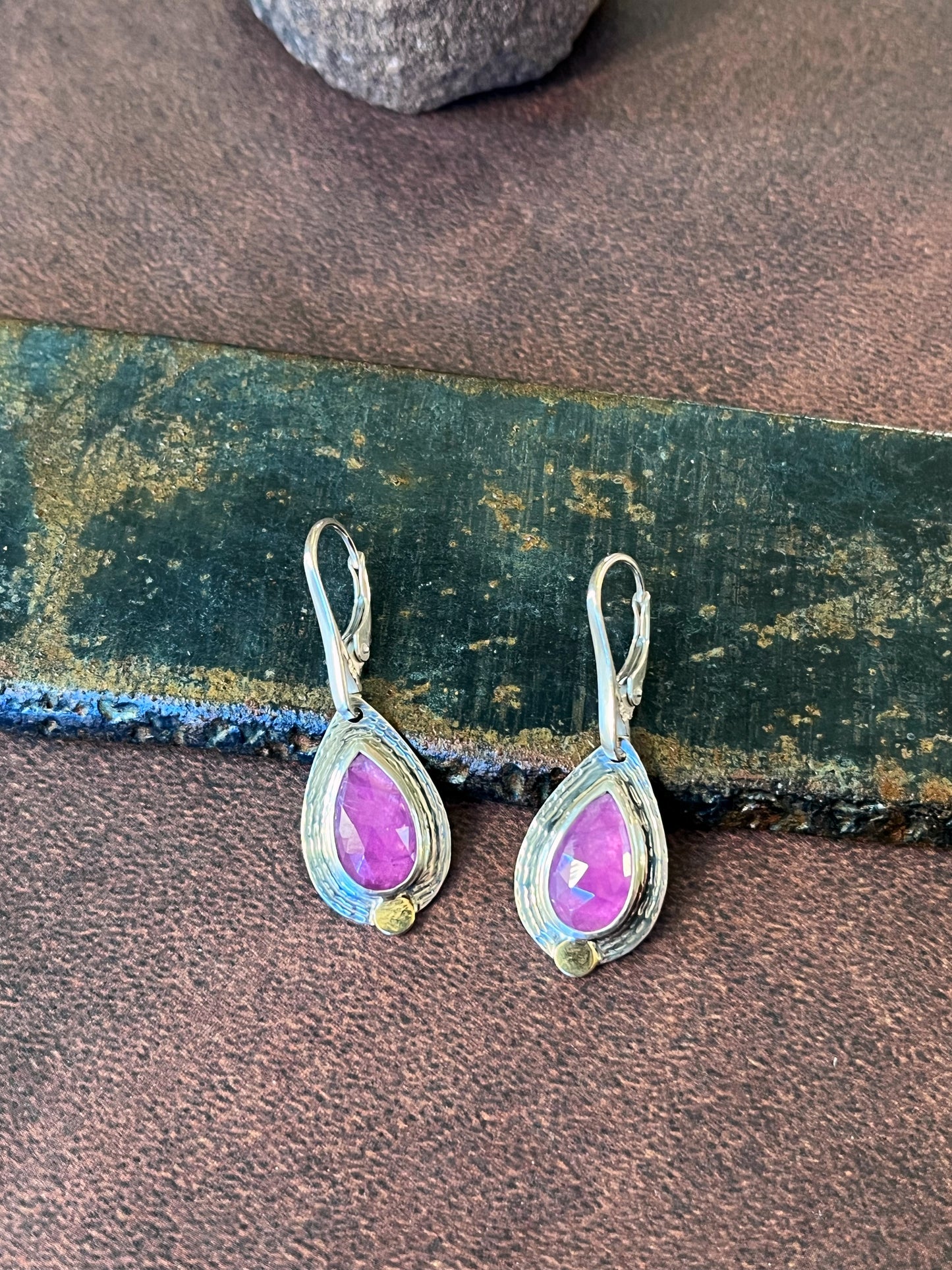 Ruby Pear Shaped Earrings