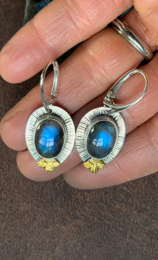Oval Labradorite Earrings