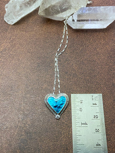 Blue Enamel Heart Necklace