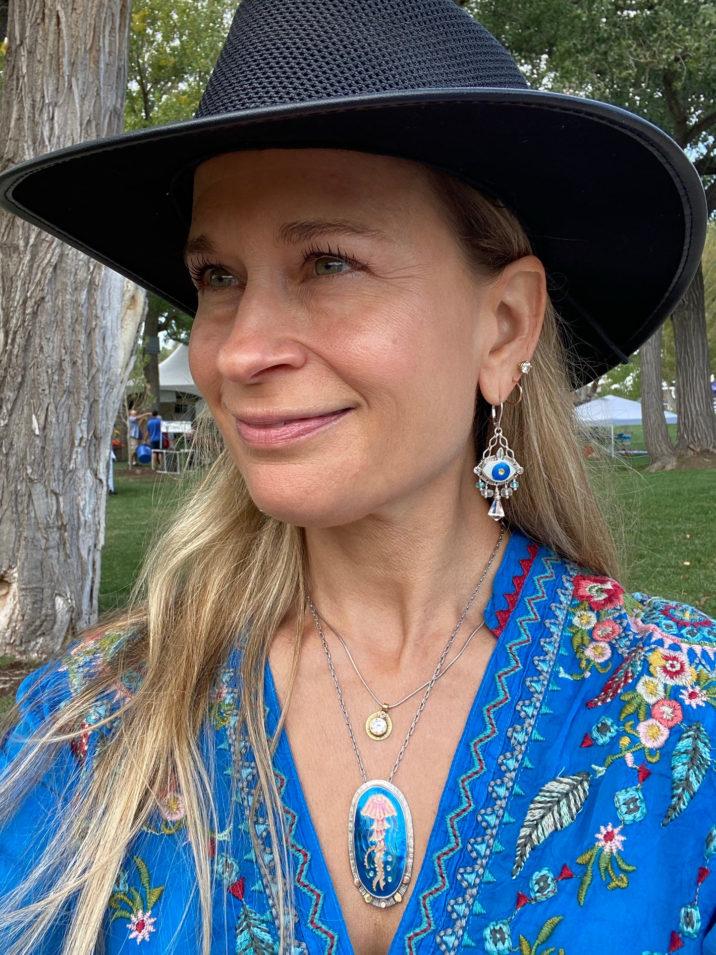 Cloisonné Enamel Jellyfish Necklace